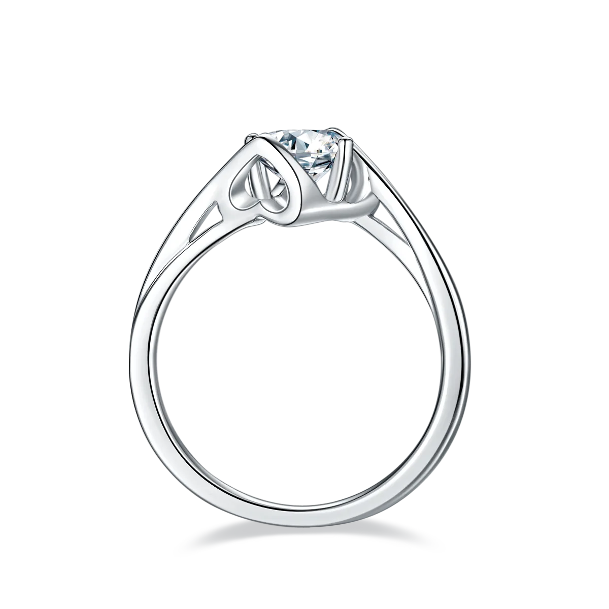 Twisted-Band Classic Angel's Kiss S925 White-Gold-Plated Silver Moissanite Wedding Band Women's Ring 1ct D