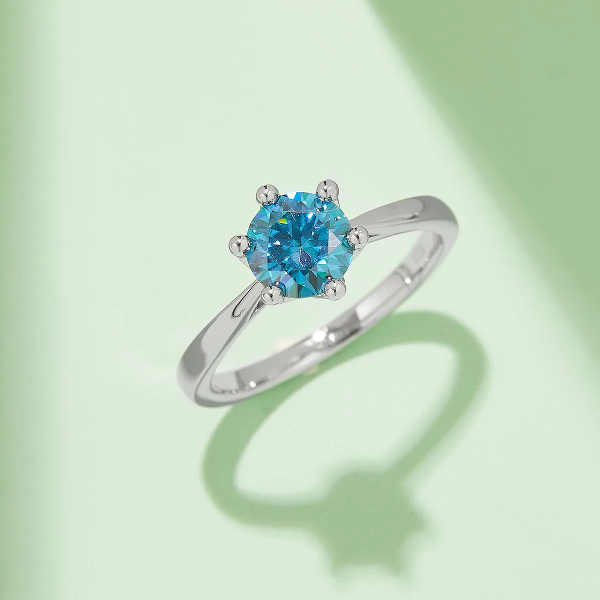 Straight-Band Crown S925 White-Gold-Plated Silver Moissanite Wedding Band Women's Ring 1ct D
