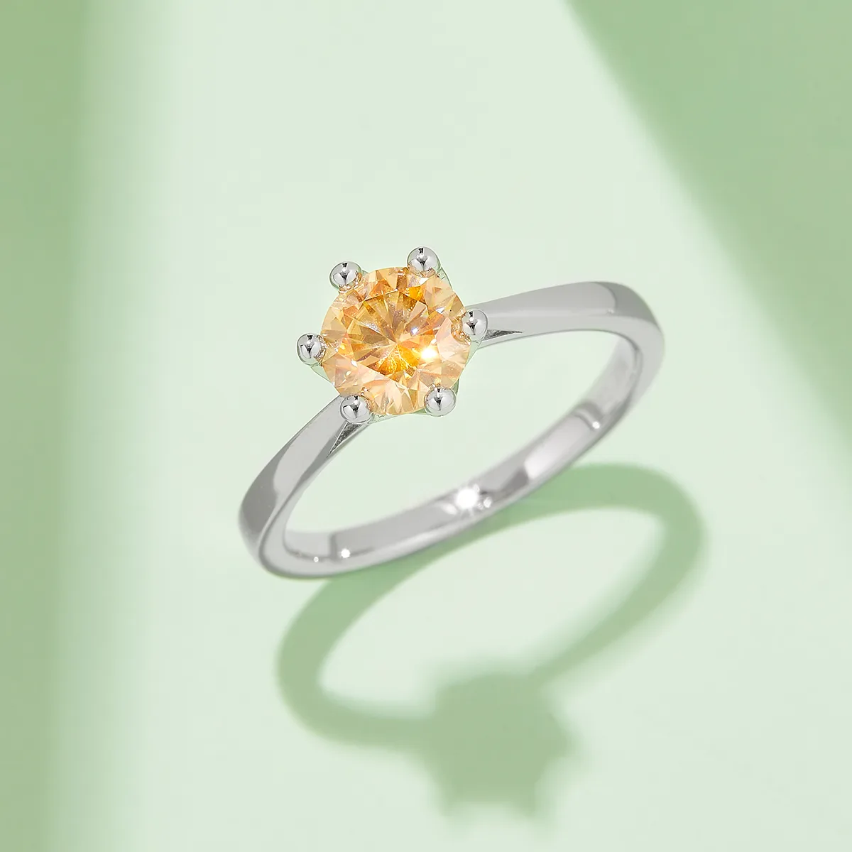 Straight-Band Crown S925 White-Gold-Plated Silver Moissanite Wedding Band Women's Ring 1ct D