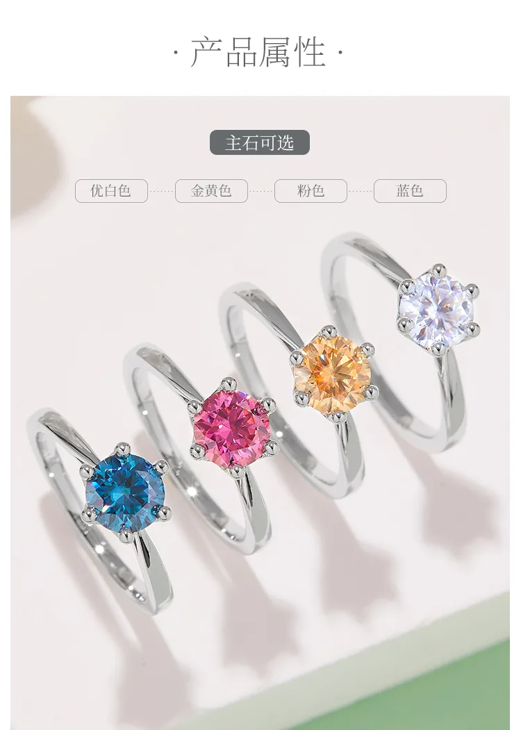 Straight-Band Crown S925 White-Gold-Plated Silver Moissanite Wedding Band Women
