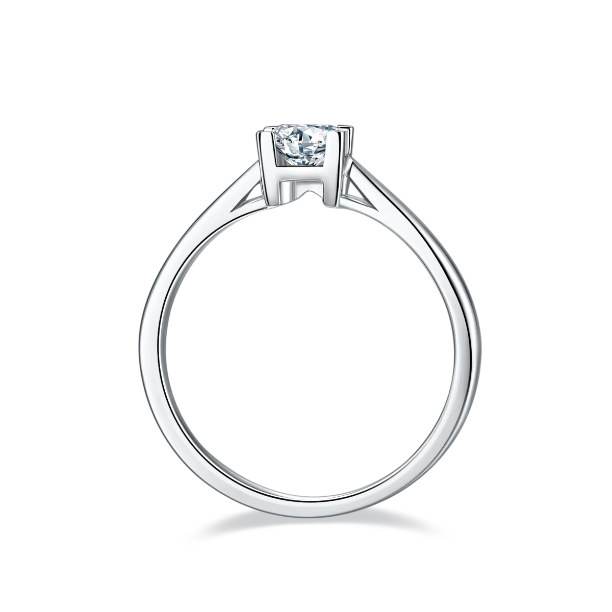 Straight-Band HW Letter S925 White-Gold-Plated Silver Moissanite Wedding Band Women's Ring 0.5ct D
