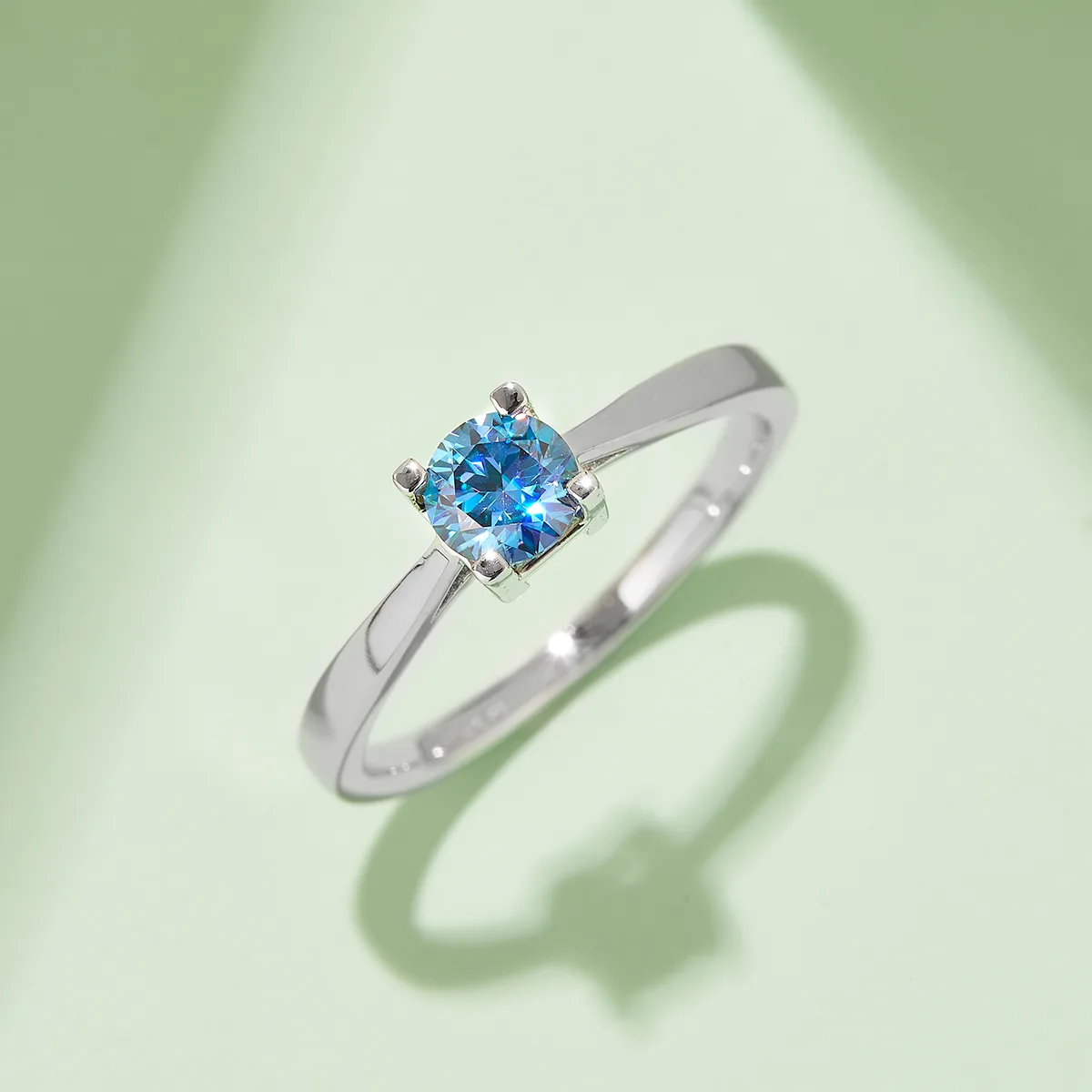 Straight-Band HW Letter S925 White-Gold-Plated Silver Moissanite Wedding Band Women's Ring 0.5ct D