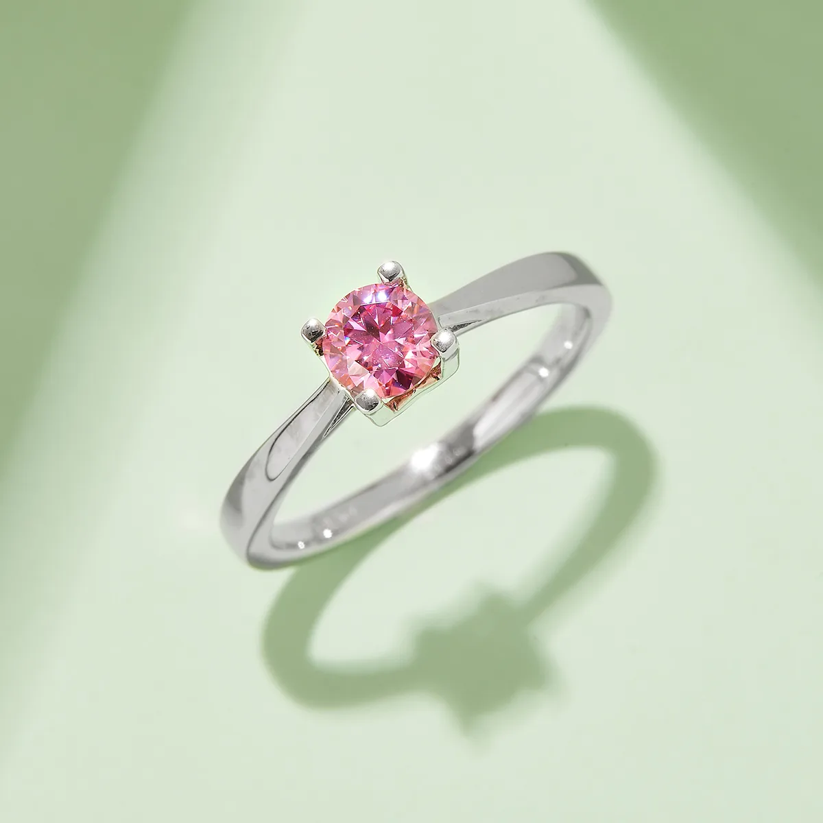 Straight-Band HW Letter S925 White-Gold-Plated Silver Moissanite Wedding Band Women's Ring 0.5ct D