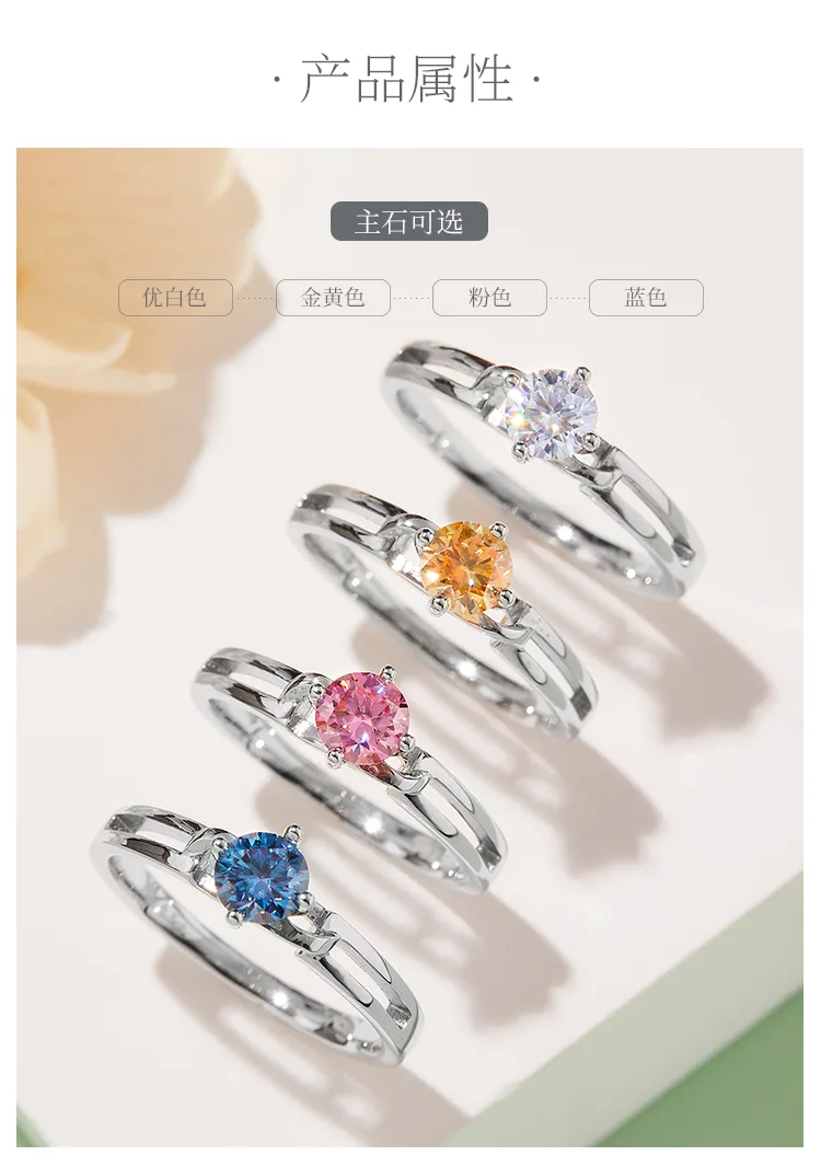 Twisted-Band Bow S925 White-Gold-Plated Silver Moissanite Proposal Ring Women