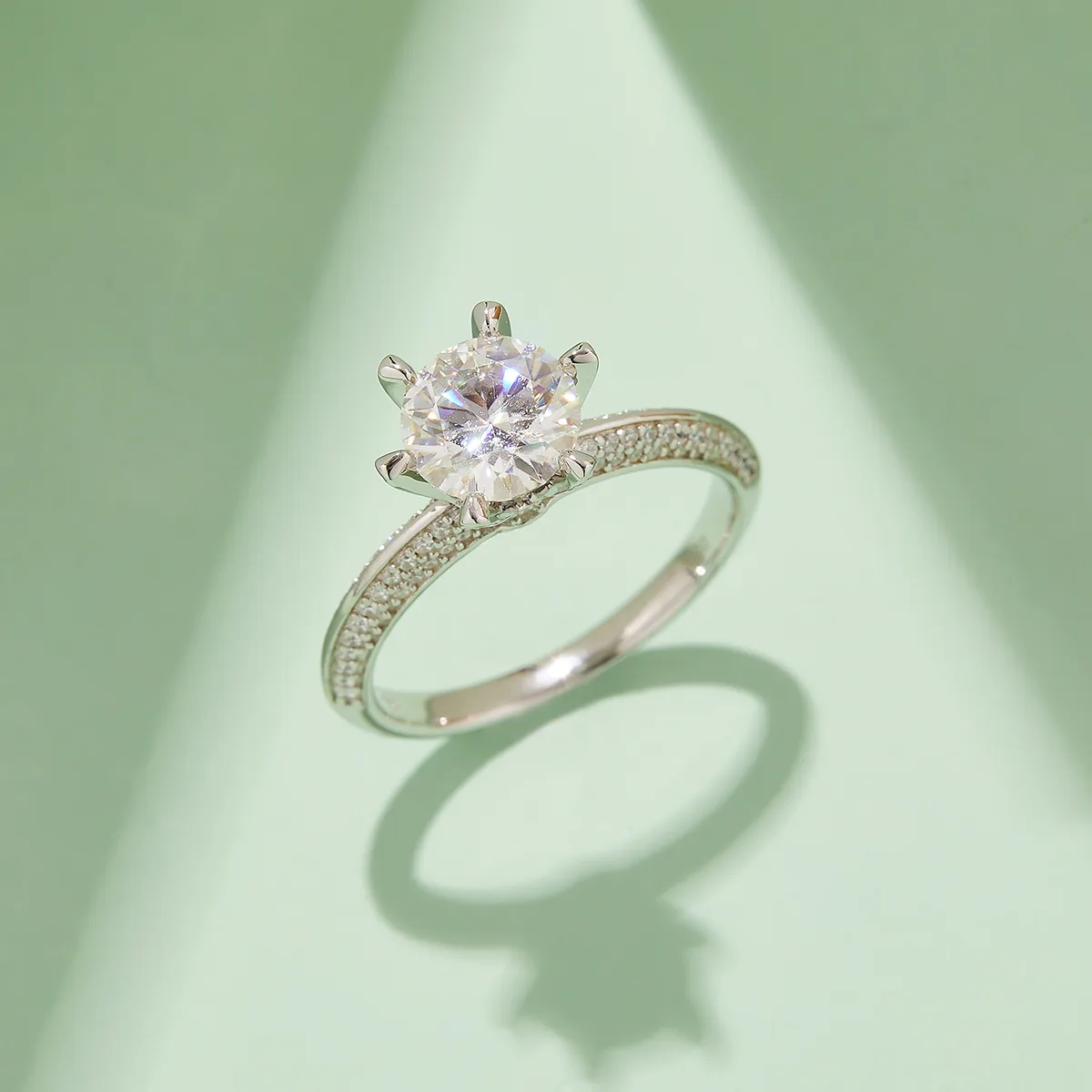 Half-Band S925 White-Gold-Plated Silver Moissanite Wedding Band Women's Ring 1.5ct D