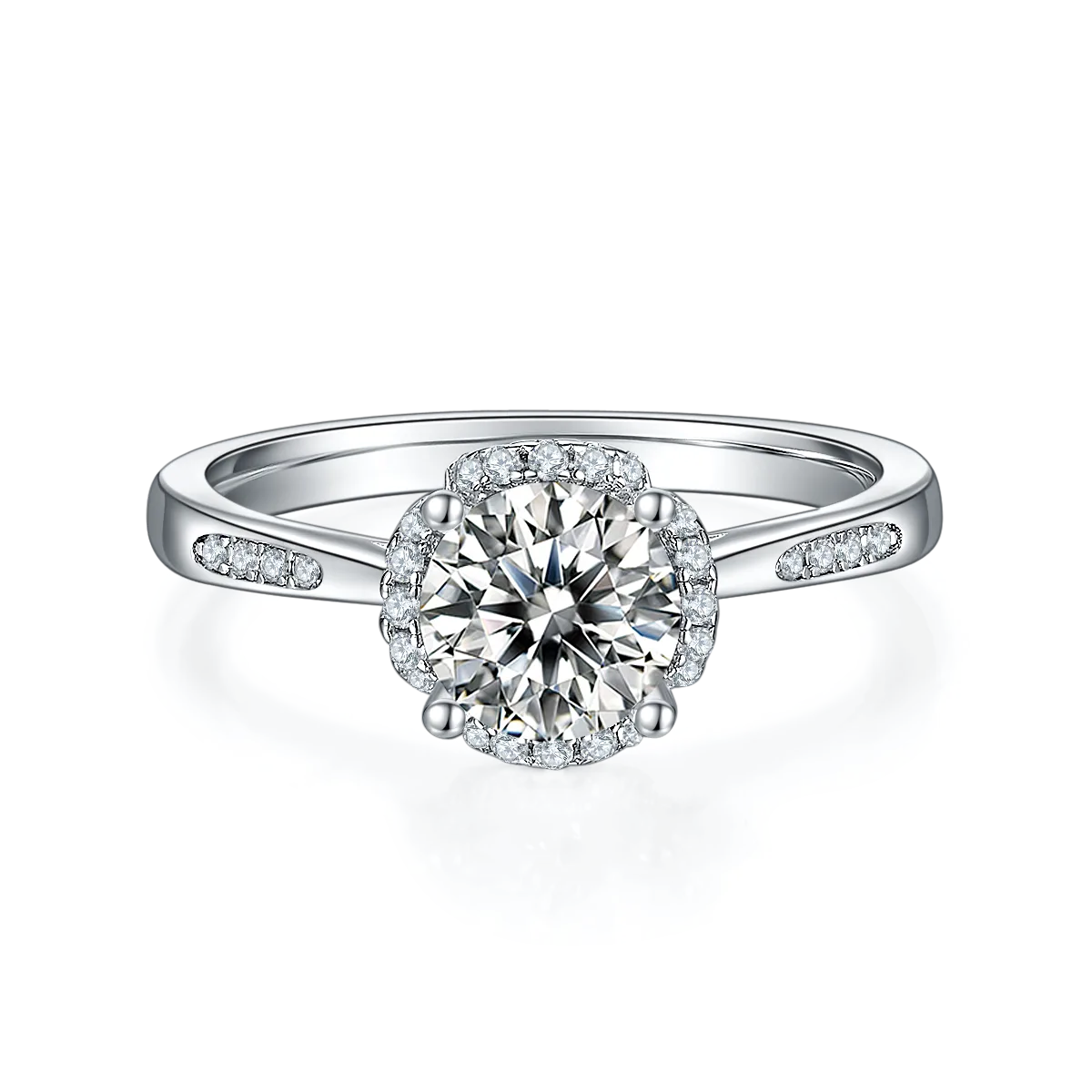 Micro-Pavé Graceful Years S925 White-Gold-Plated Silver Moissanite Wedding Band Women's Ring 1ct D