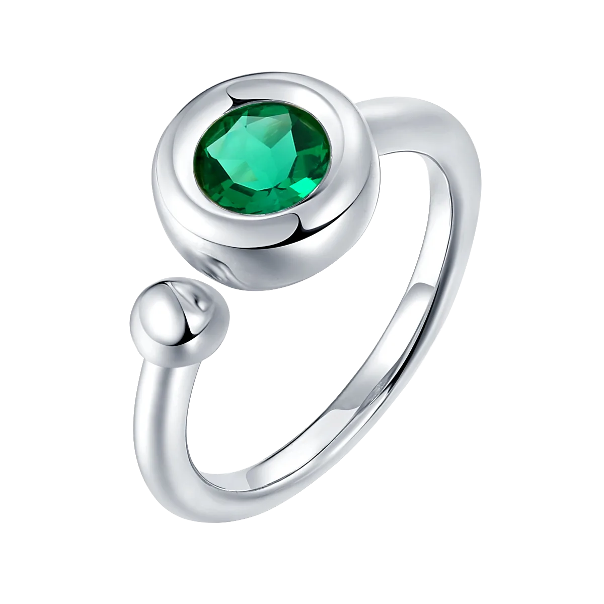 Open Bubble S925 White-Gold-Plated Silver Anniversary Ring Women