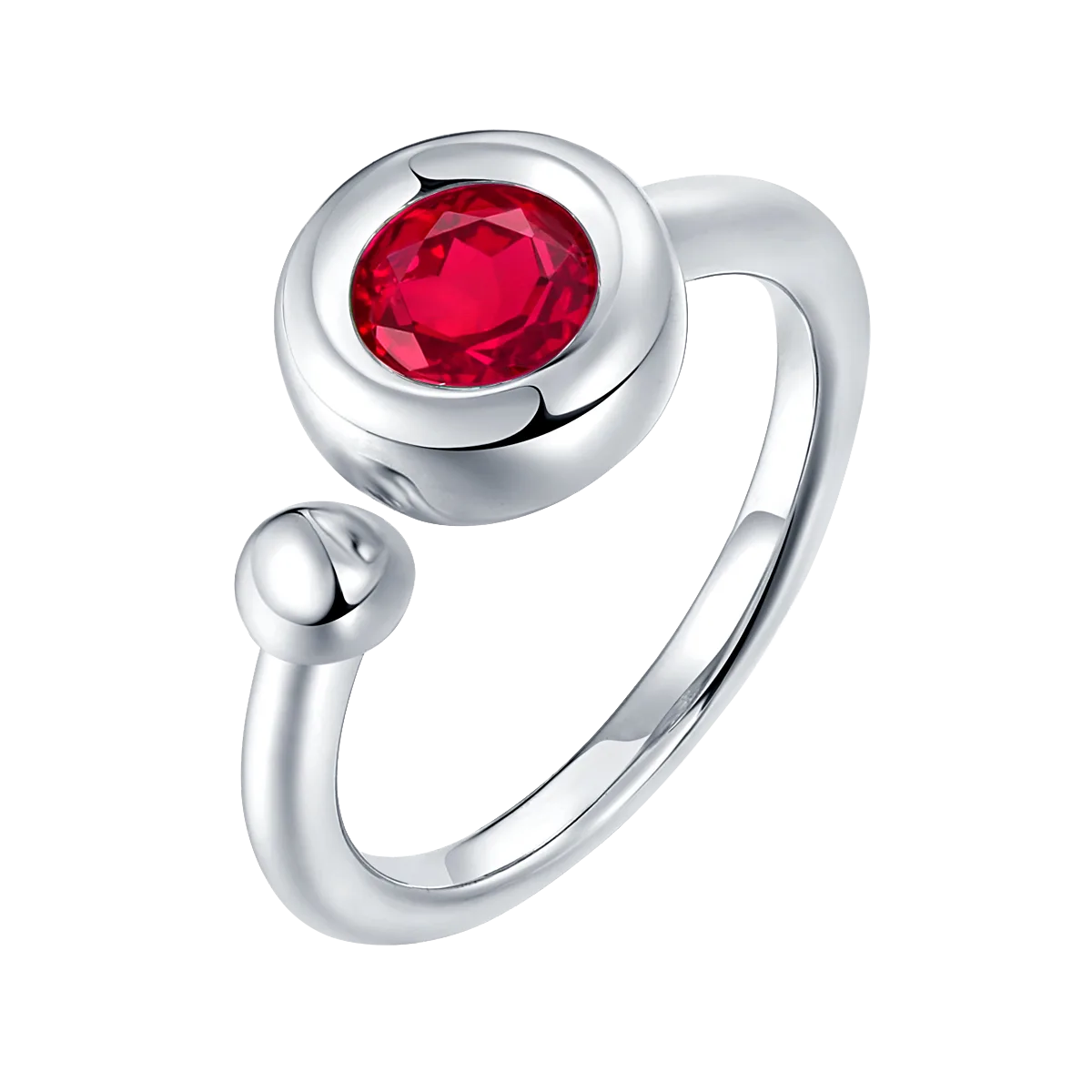 Open Bubble S925 White-Gold-Plated Silver Anniversary Ring Women