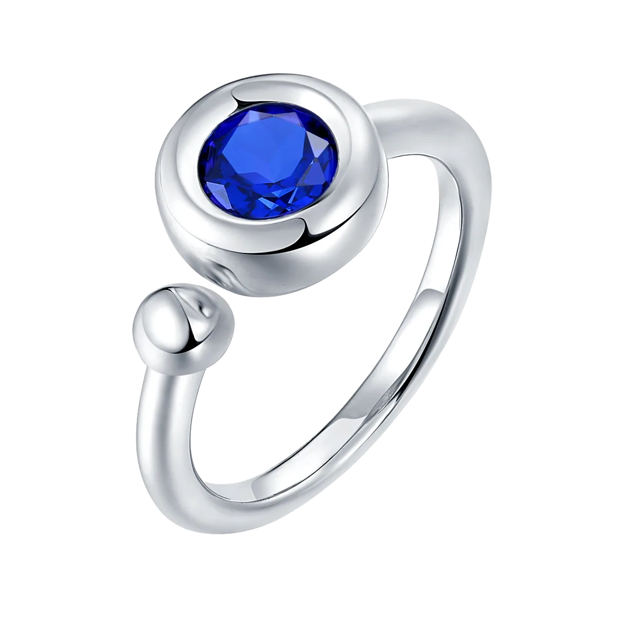 Open Bubble S925 White-Gold-Plated Silver Anniversary Ring Women