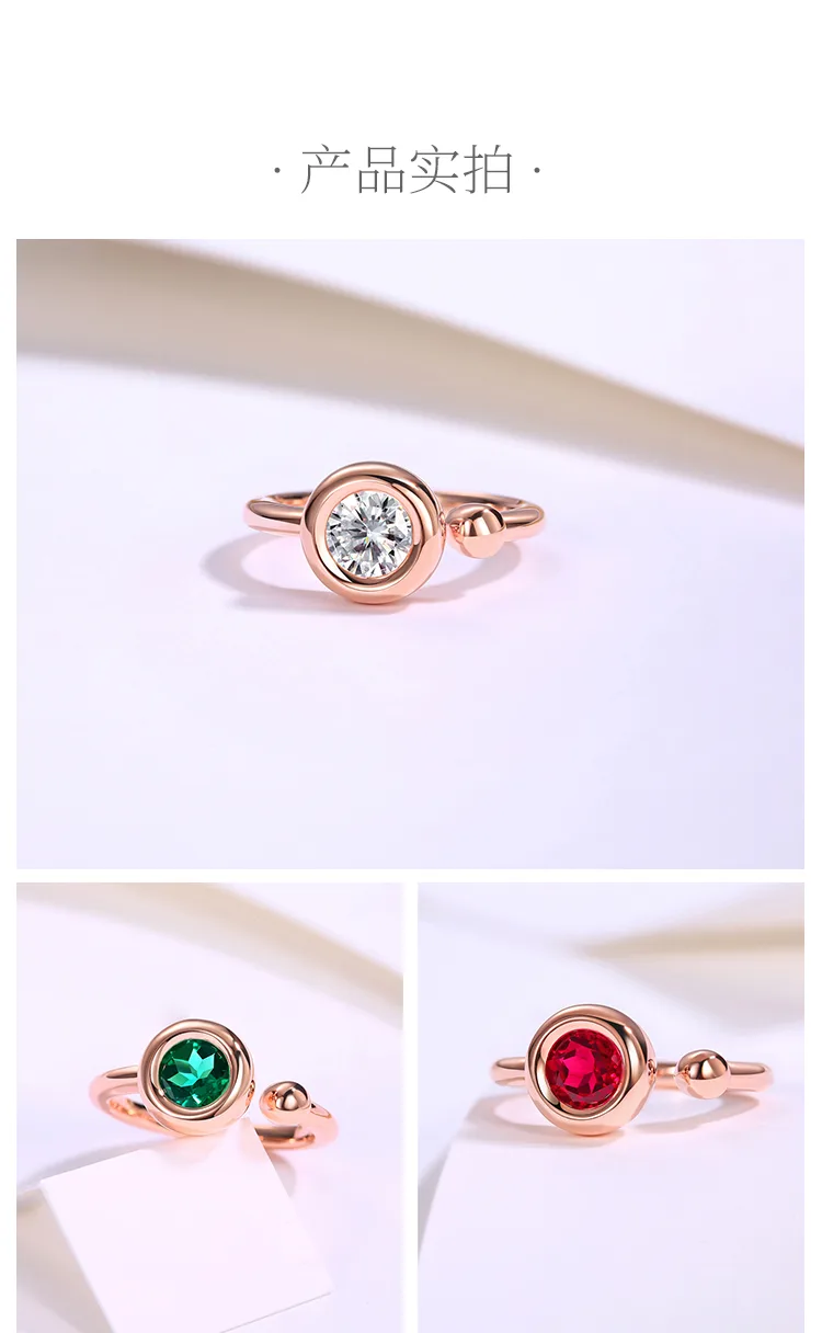Open Bubble S925 Rose-Gold-Plated Silver Anniversary Ring Women