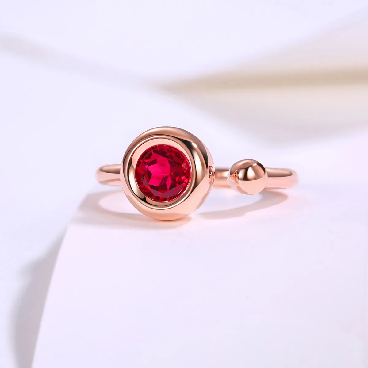 Open Bubble S925 Rose-Gold-Plated Silver Anniversary Ring Women's Ring 1ct D