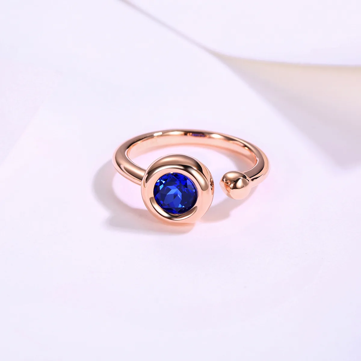 Open Bubble S925 Rose-Gold-Plated Silver Anniversary Ring Women's Ring 1ct D