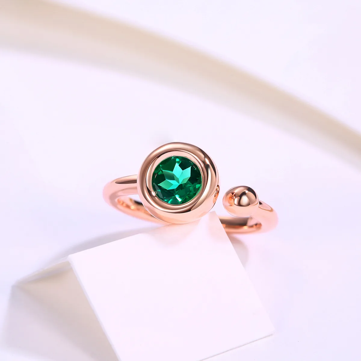 Open Bubble S925 Rose-Gold-Plated Silver Anniversary Ring Women's Ring 1ct D