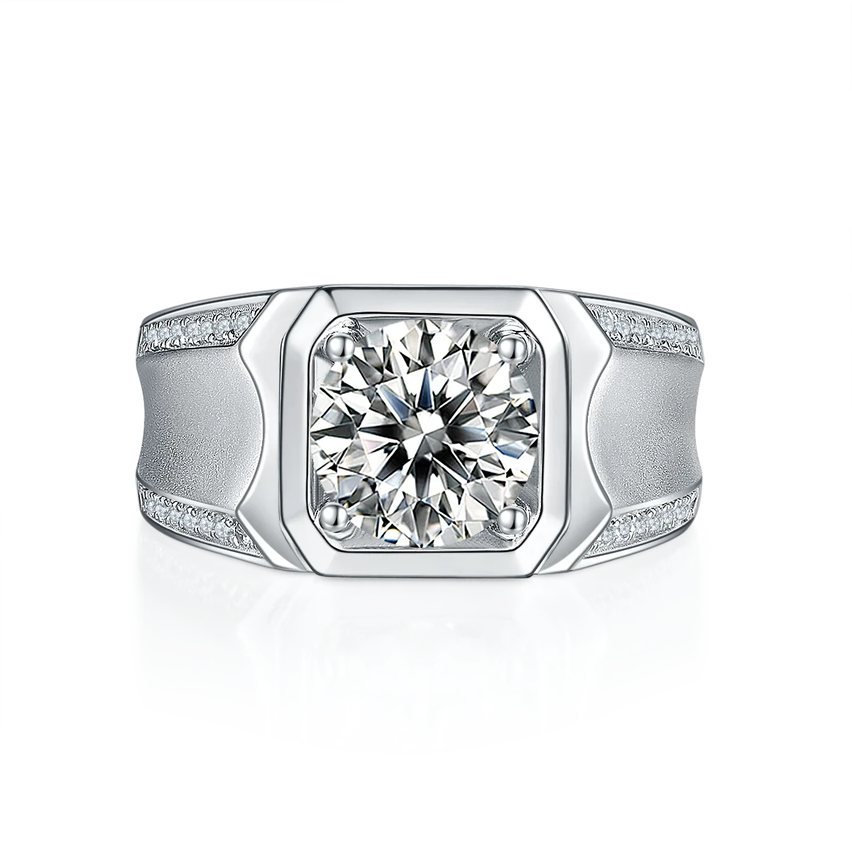 S925 White-Gold-Plated Silver Moissanite Men