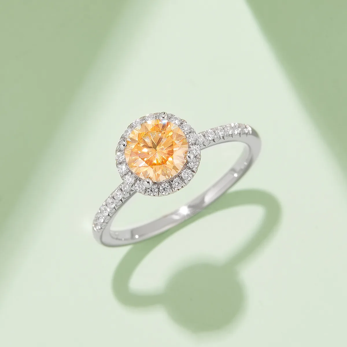 Classic Round Bezel S925 White-Gold-Plated Silver Moissanite Engagement Ring Women's Ring 1ct D