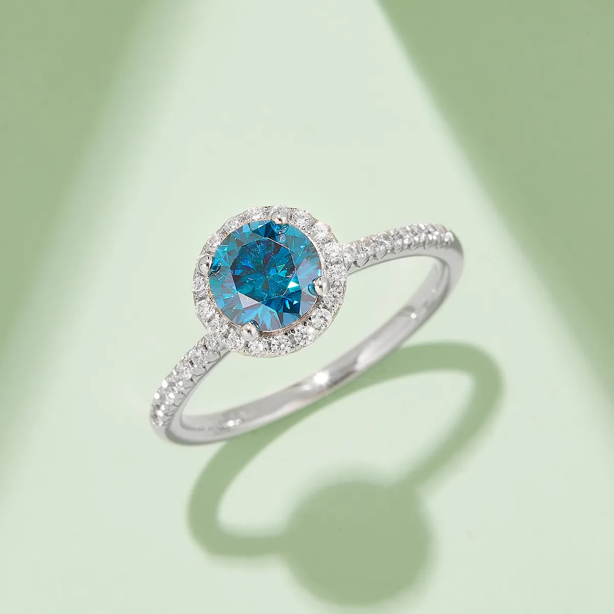 Classic Round Bezel S925 White-Gold-Plated Silver Moissanite Engagement Ring Women's Ring 1ct D