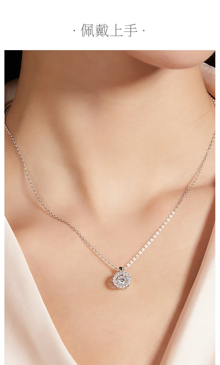 Spirit Diamond S925 White-Gold-Plated Silver Moissanite Necklace 0.5ct D detail 