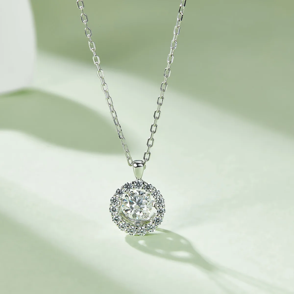 Spirit Diamond S925 White-Gold-Plated Silver Moissanite Necklace 0.5ct D