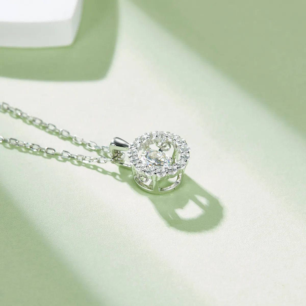 Spirit Diamond S925 White-Gold-Plated Silver Moissanite Necklace 0.5ct D