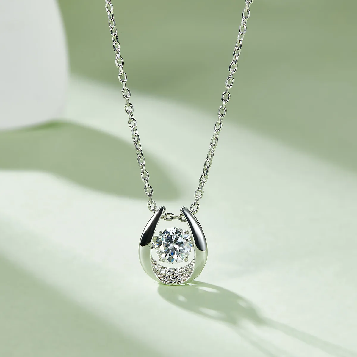Spirit Guardian S925 White-Gold-Plated Silver Moissanite Necklace 0.5ct D