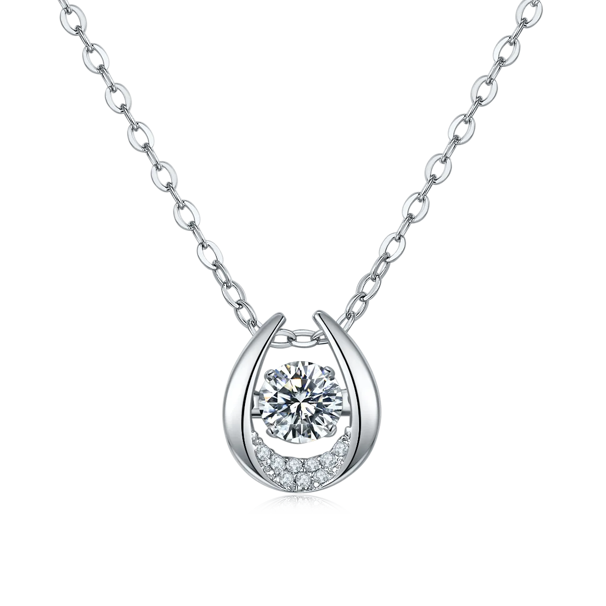 Spirit Guardian S925 White-Gold-Plated Silver Moissanite Necklace 0.5ct D