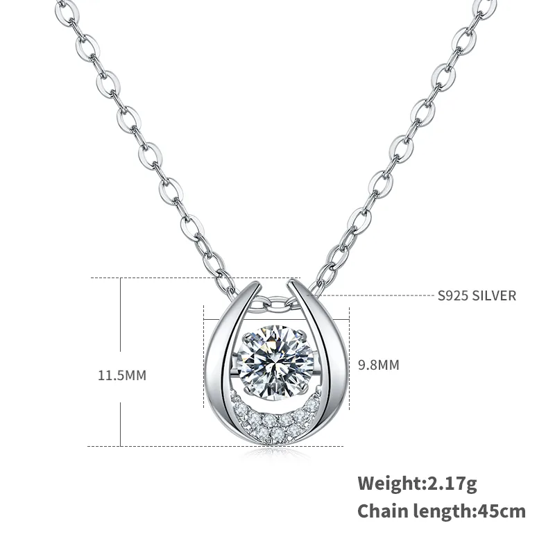 Spirit Guardian S925 White-Gold-Plated Silver Moissanite Necklace 0.5ct D
