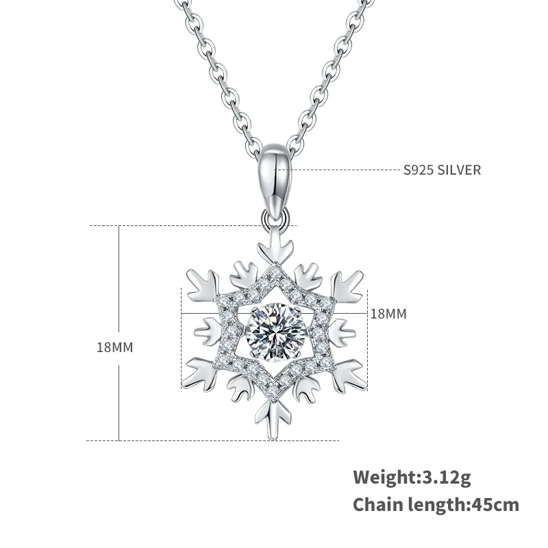 Spirit Women's S925 White-Gold-Plated Silver Moissanite Necklace 0.5ct D