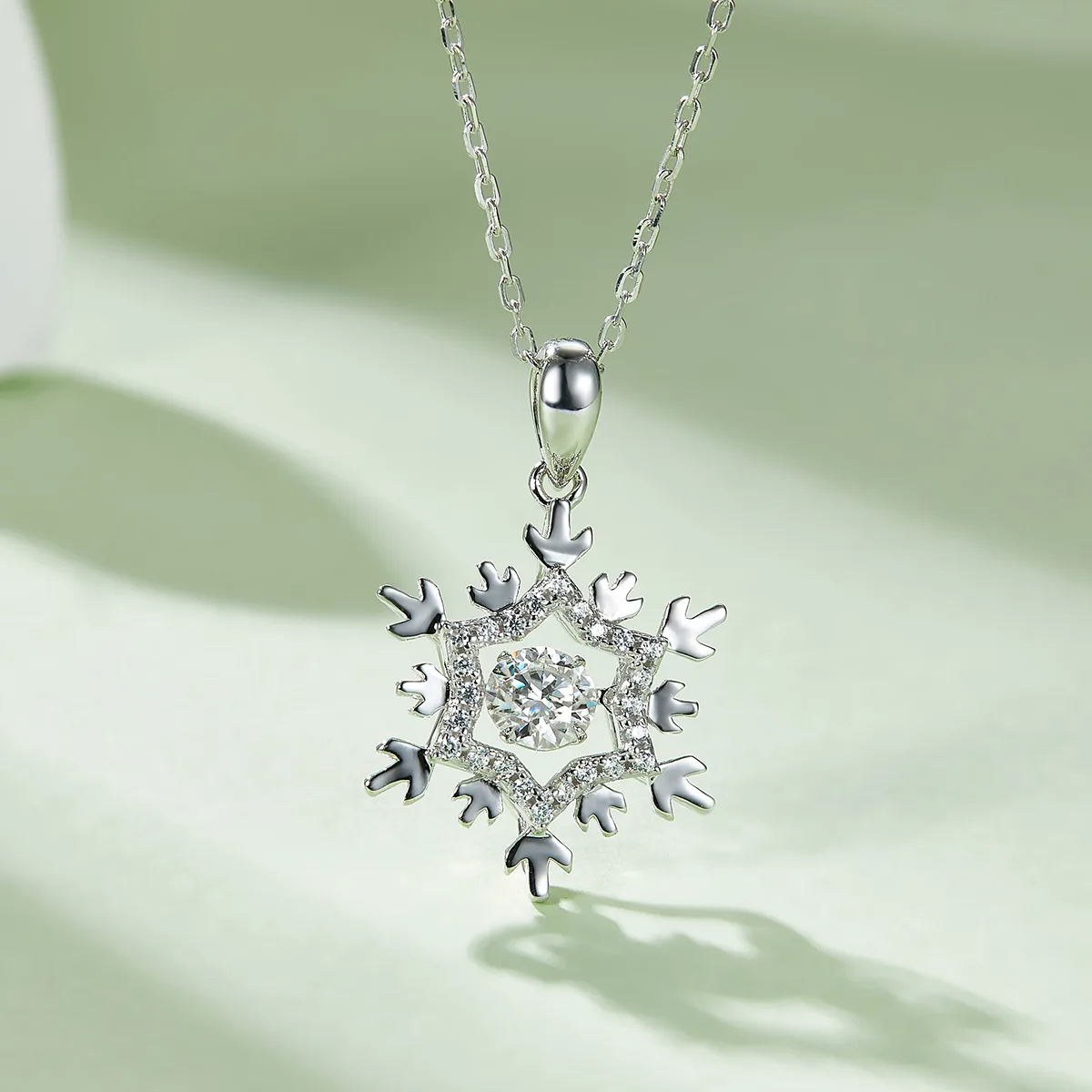 Spirit Women's S925 White-Gold-Plated Silver Moissanite Necklace 0.5ct D