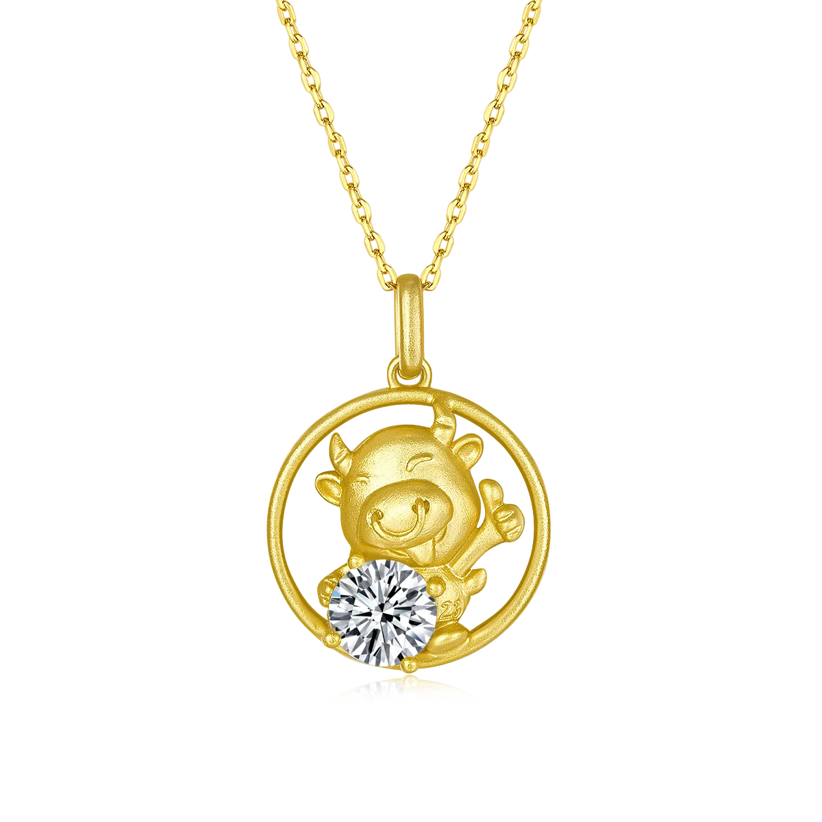 Chinese Zodiac Series Ox Moissanite Necklace 1.0ct