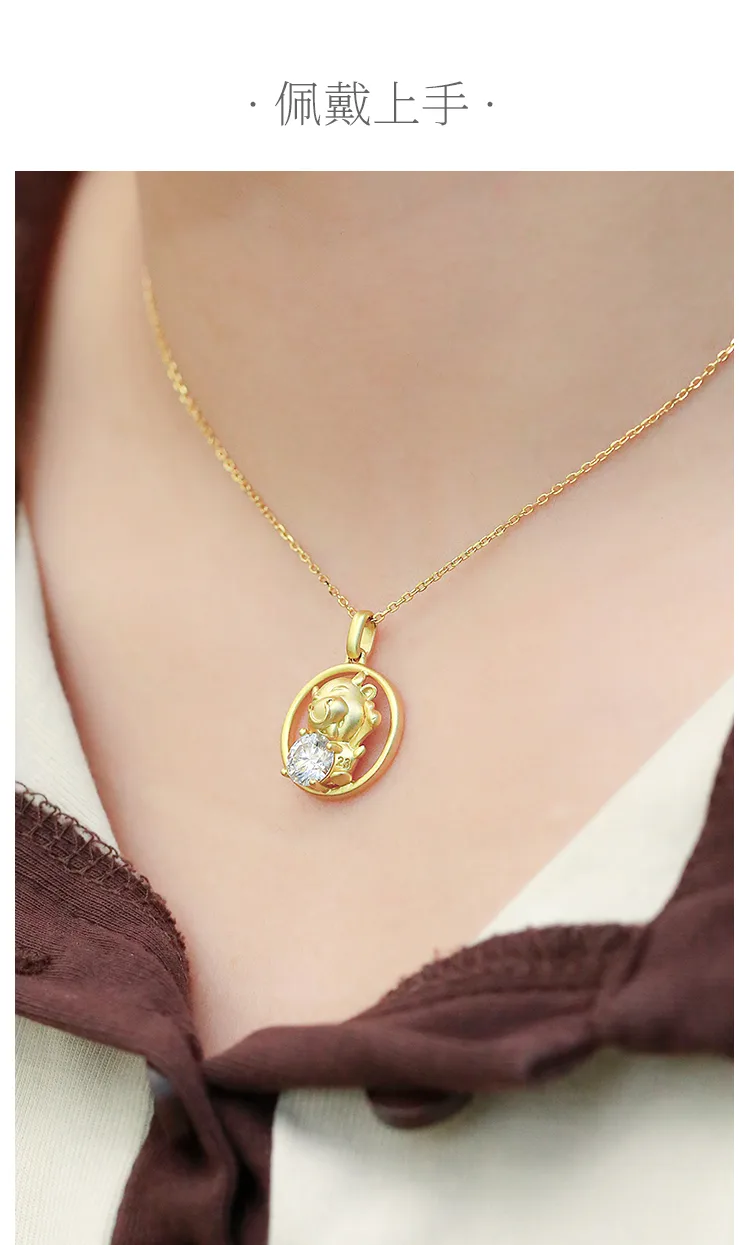 Chinese Zodiac Series Ox Moissanite Necklace 1.0ct detail 6