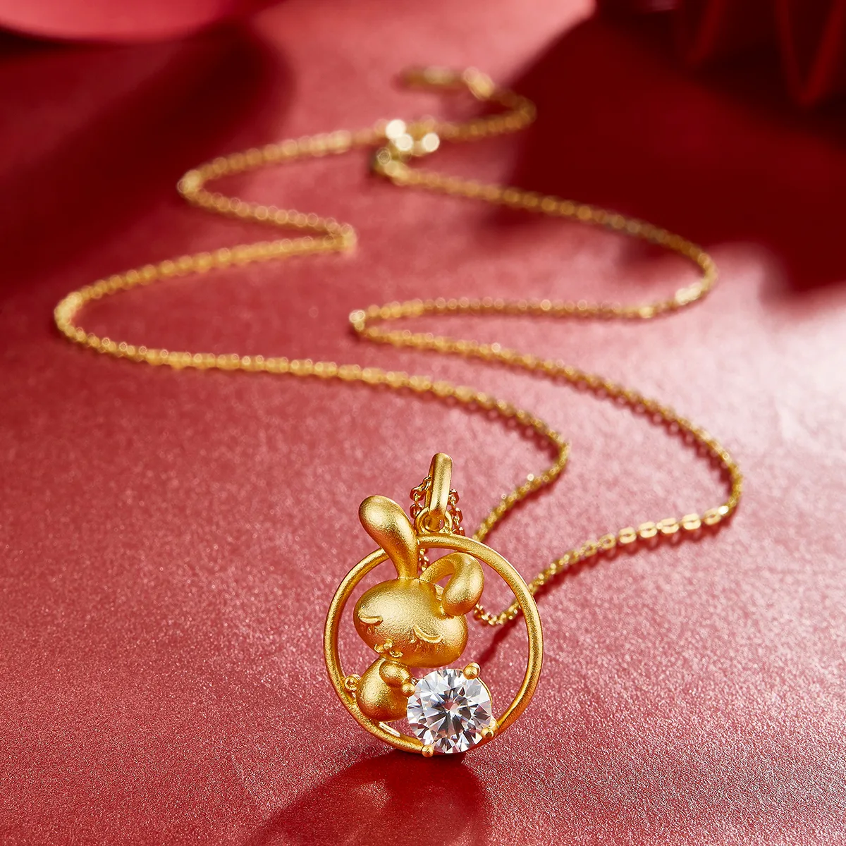 Chinese Zodiac Series Rabbit Moissanite Necklace 1.0ct