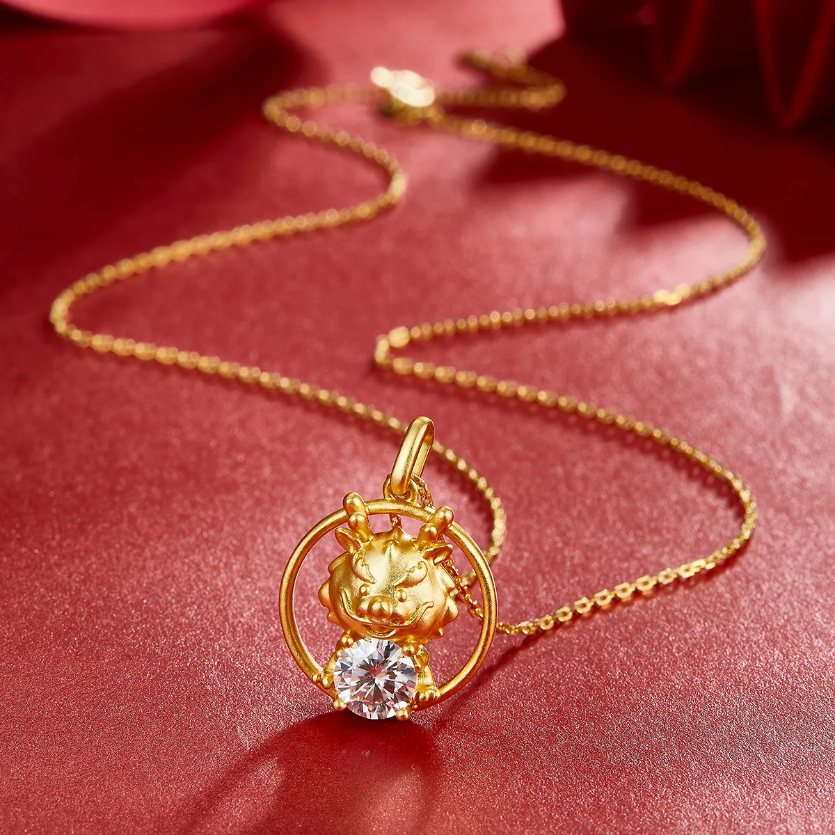 Chinese Zodiac Series Dragon Moissanite Necklace 1.0ct