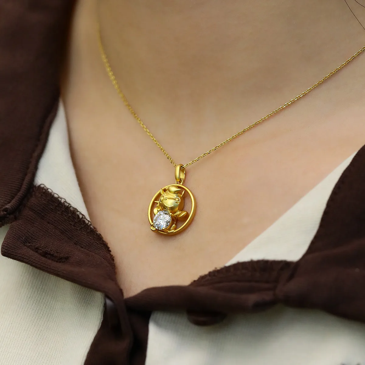 Chinese Zodiac Series Horse Moissanite Necklace 1.0ct