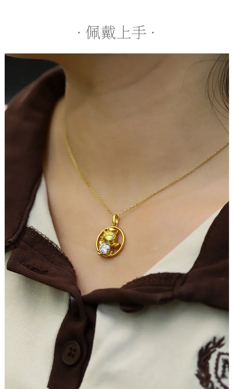 Chinese Zodiac Series Horse Moissanite Necklace 1.0ct detail 6