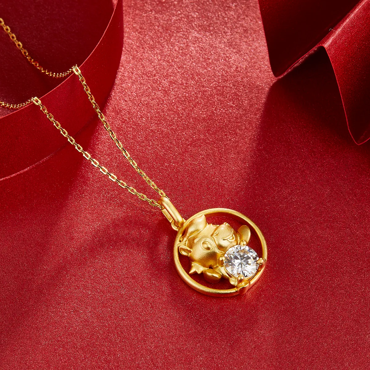 Chinese Zodiac Series Horse Moissanite Necklace 1.0ct