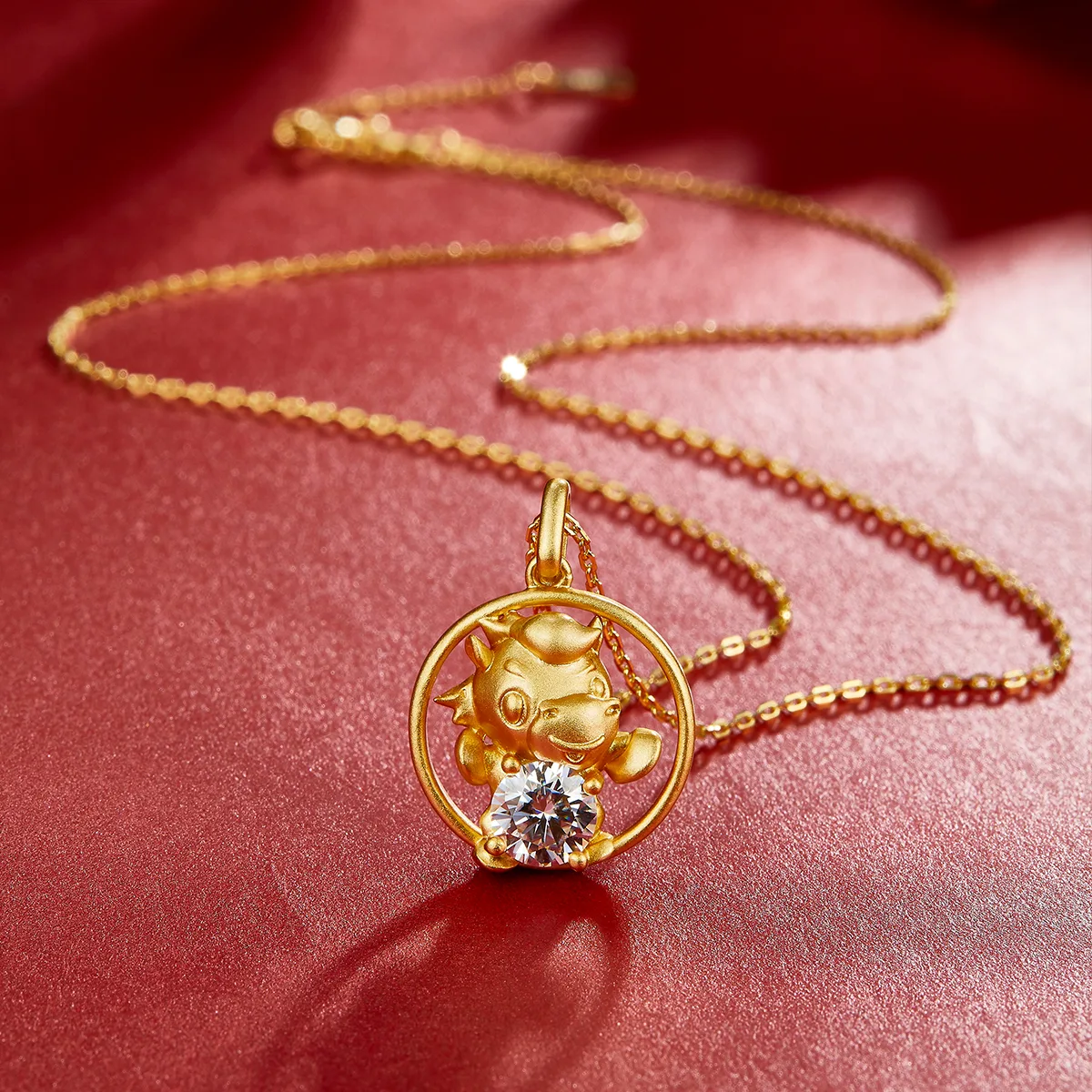 Chinese Zodiac Series Horse Moissanite Necklace 1.0ct