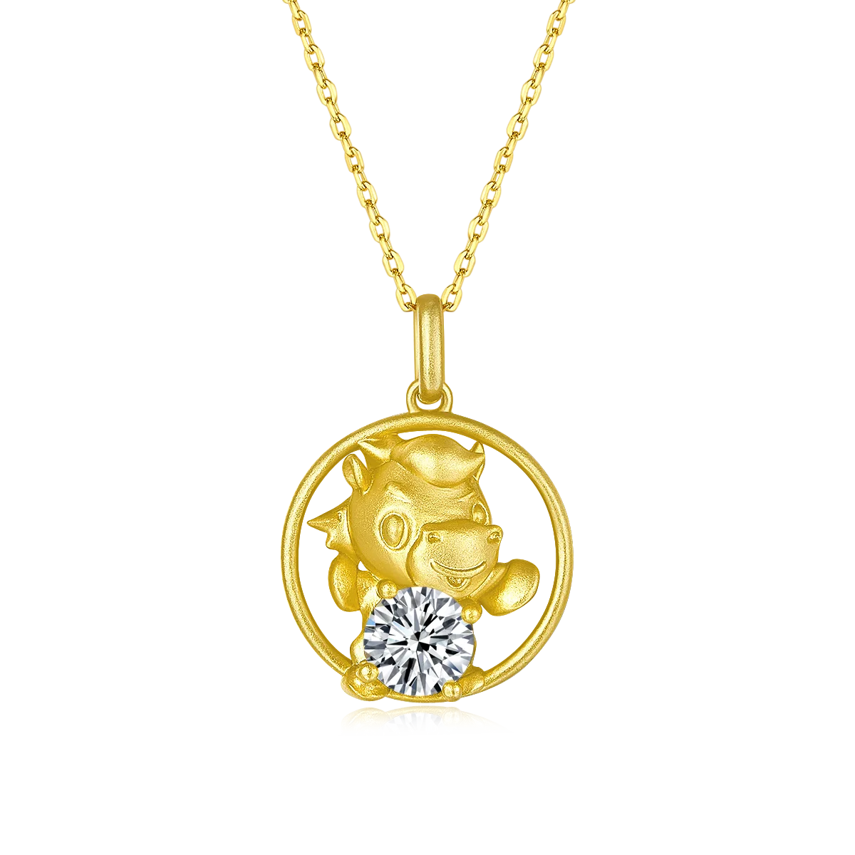 Chinese Zodiac Series Horse Moissanite Necklace 1.0ct