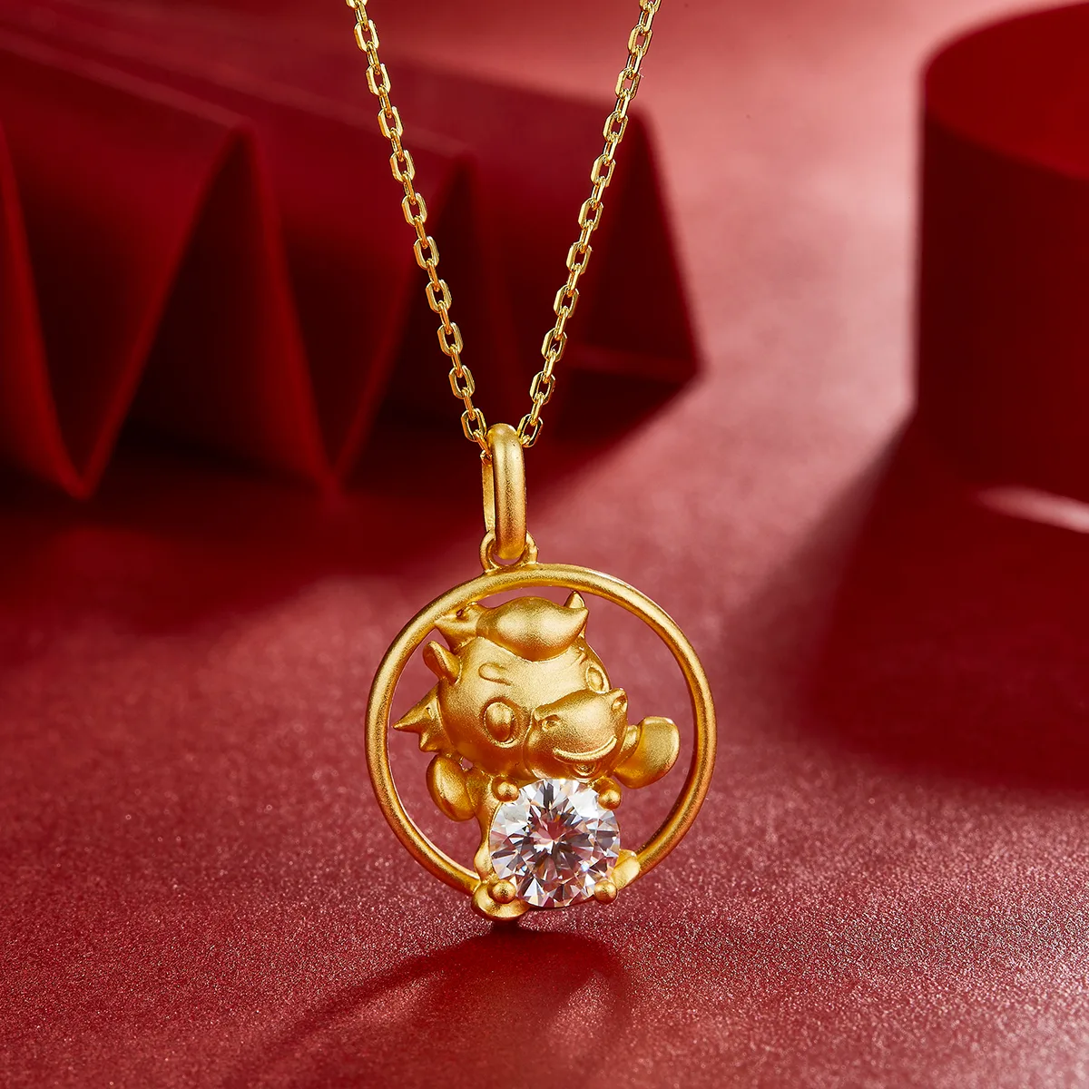 Chinese Zodiac Series Horse Moissanite Necklace 1.0ct