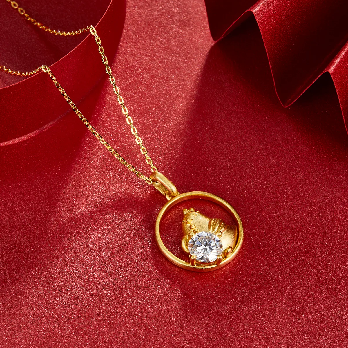 Chinese Zodiac Series Rooster Moissanite Necklace 1.0ct