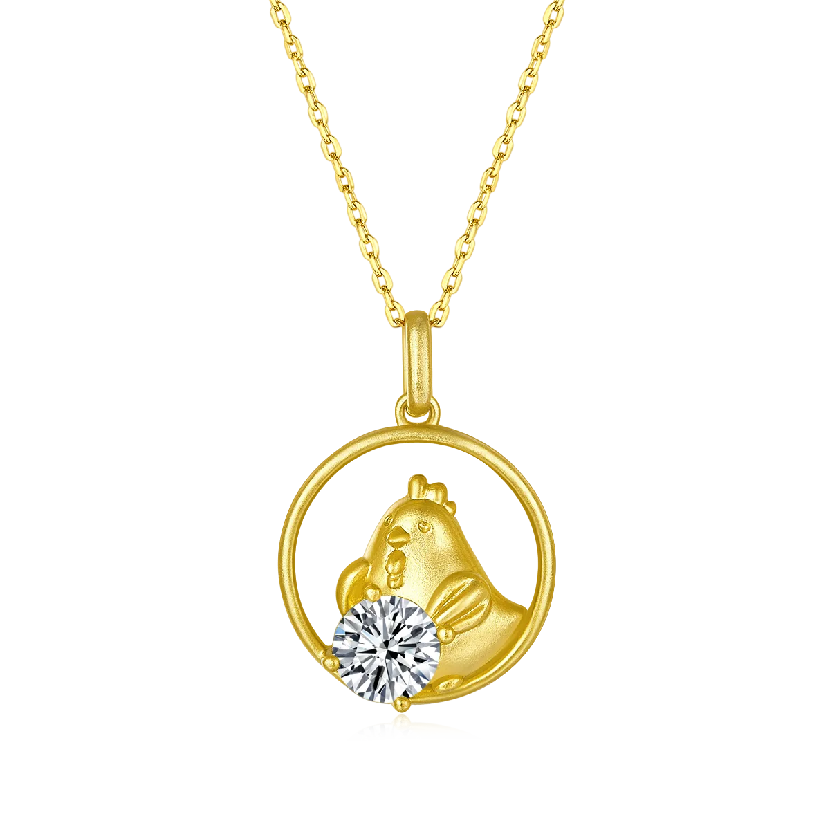 Chinese Zodiac Series Rooster Moissanite Necklace 1.0ct