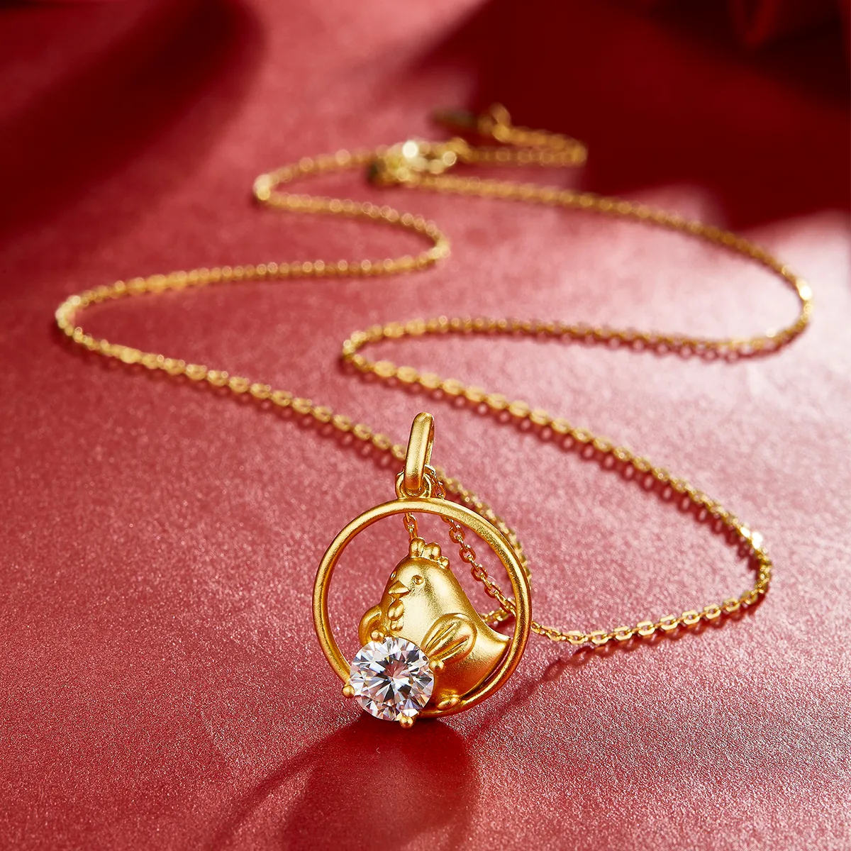 Chinese Zodiac Series Rooster Moissanite Necklace 1.0ct