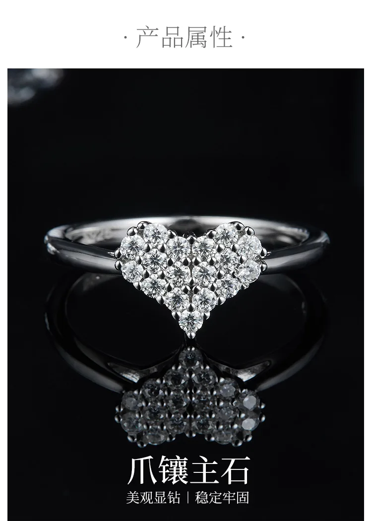 S925 White-Gold-Plated Silver Moissanite Melee Confession Ring 0.33ct D detail 2