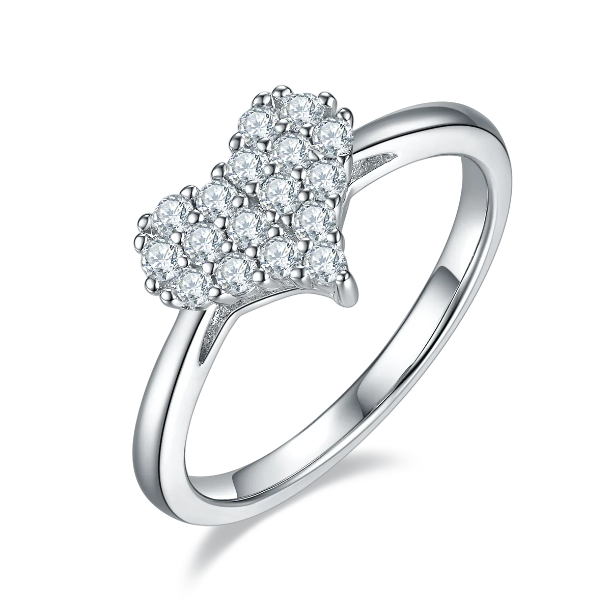 S925 White-Gold-Plated Silver Moissanite Melee Confession Ring 0.33ct D