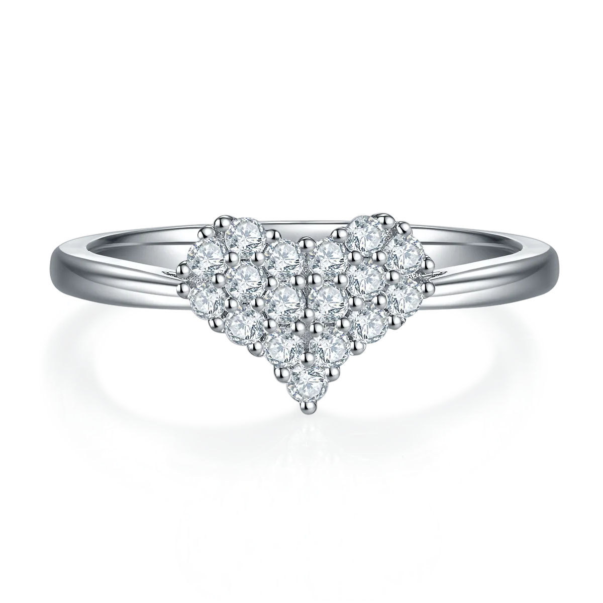 S925 White-Gold-Plated Silver Moissanite Melee Confession Ring 0.33ct D
