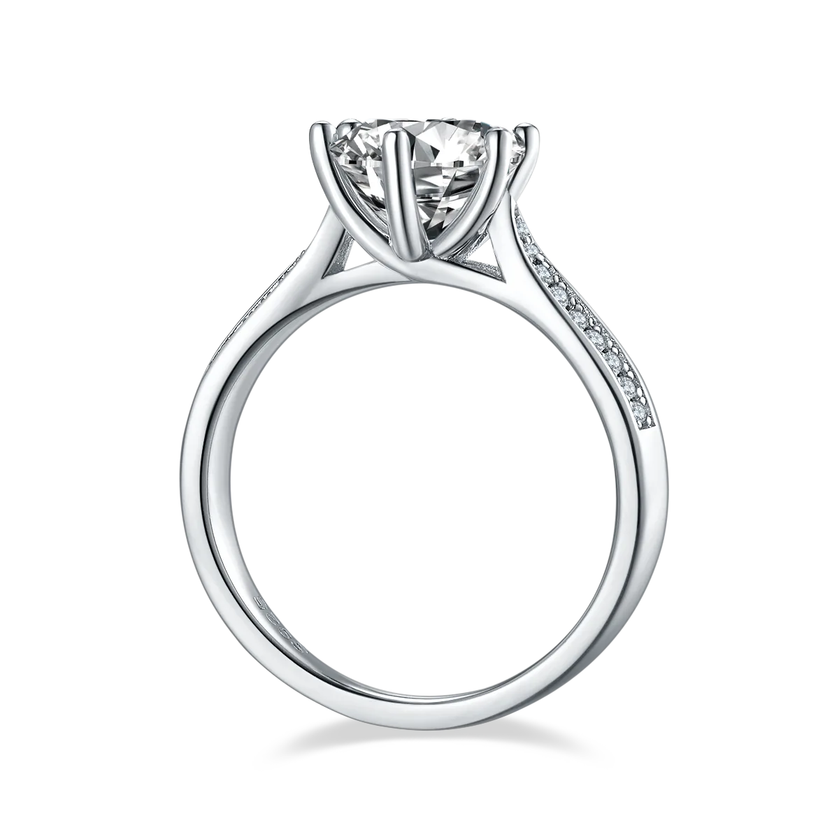 Starlight Queen S925 White-Gold-Plated Silver Moissanite Wedding Band Women's Ring 2.0ct D