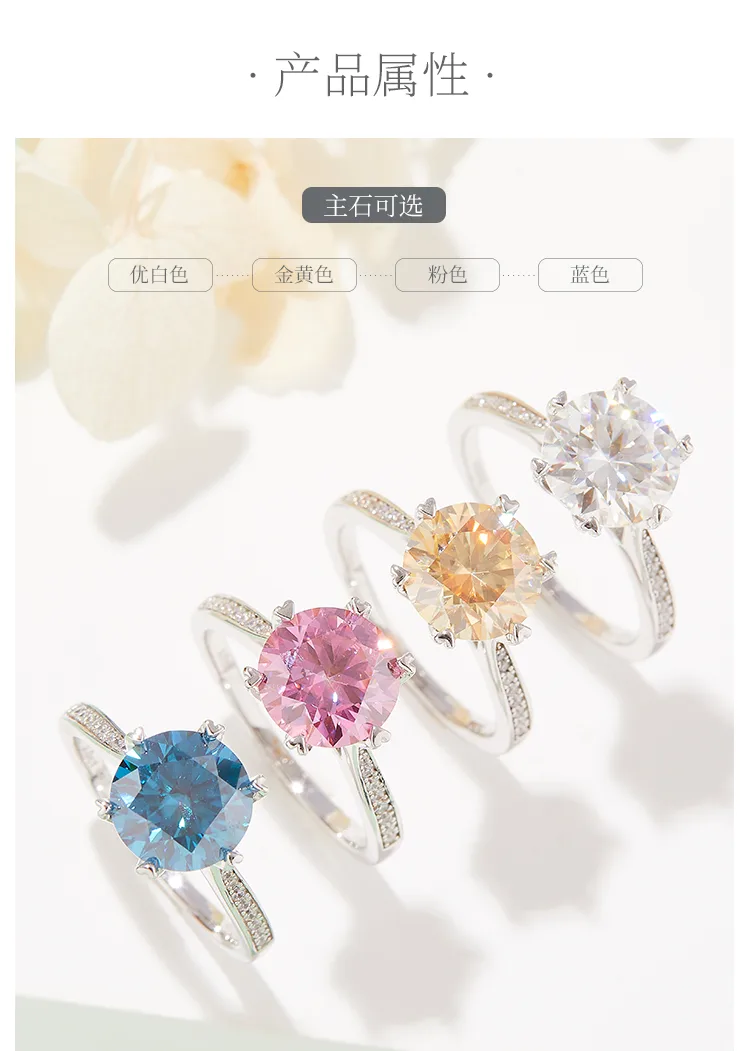 Fortune Turns S925 White-Gold-Plated Silver Moissanite Wedding Band Women