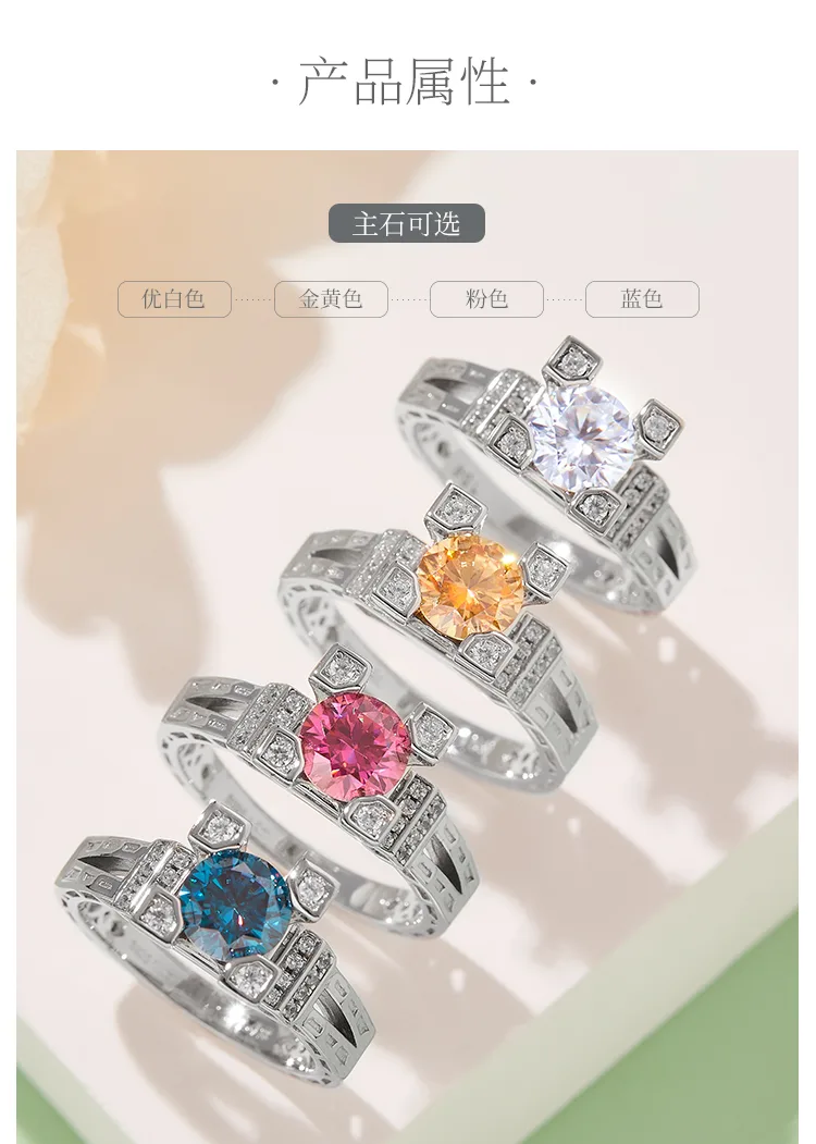 S925 White-Gold-Plated Silver Moissanite Wedding Band Women