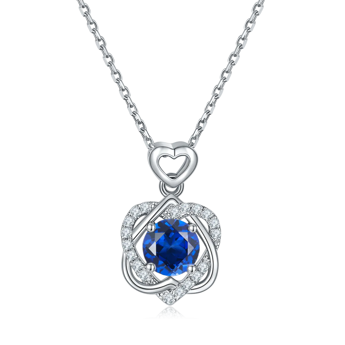 JS050 S925 White-Gold-Plated Silver Moissanite Red Blue Green Necklace 1.0ct