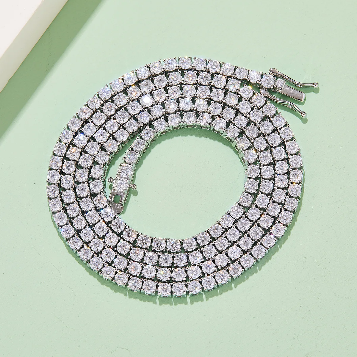 Classic Four-Prong Tennis Bracelet S925 Silver 18K White Gold Moissanite D