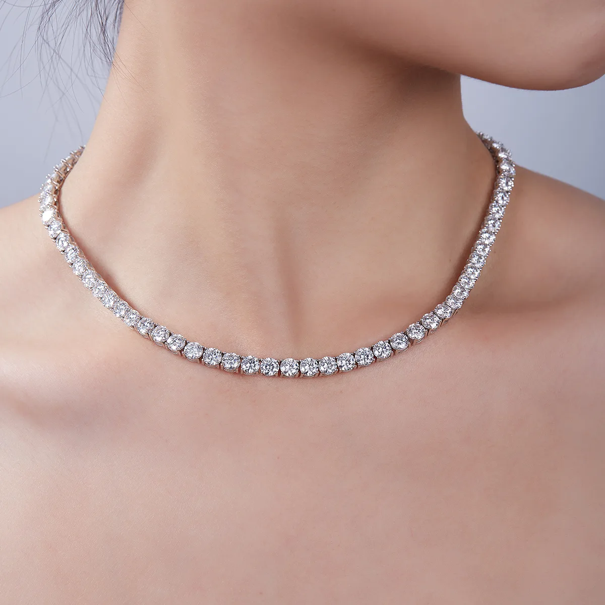 Classic Four-Prong Tennis Bracelet S925 Silver 18K White Gold Moissanite D